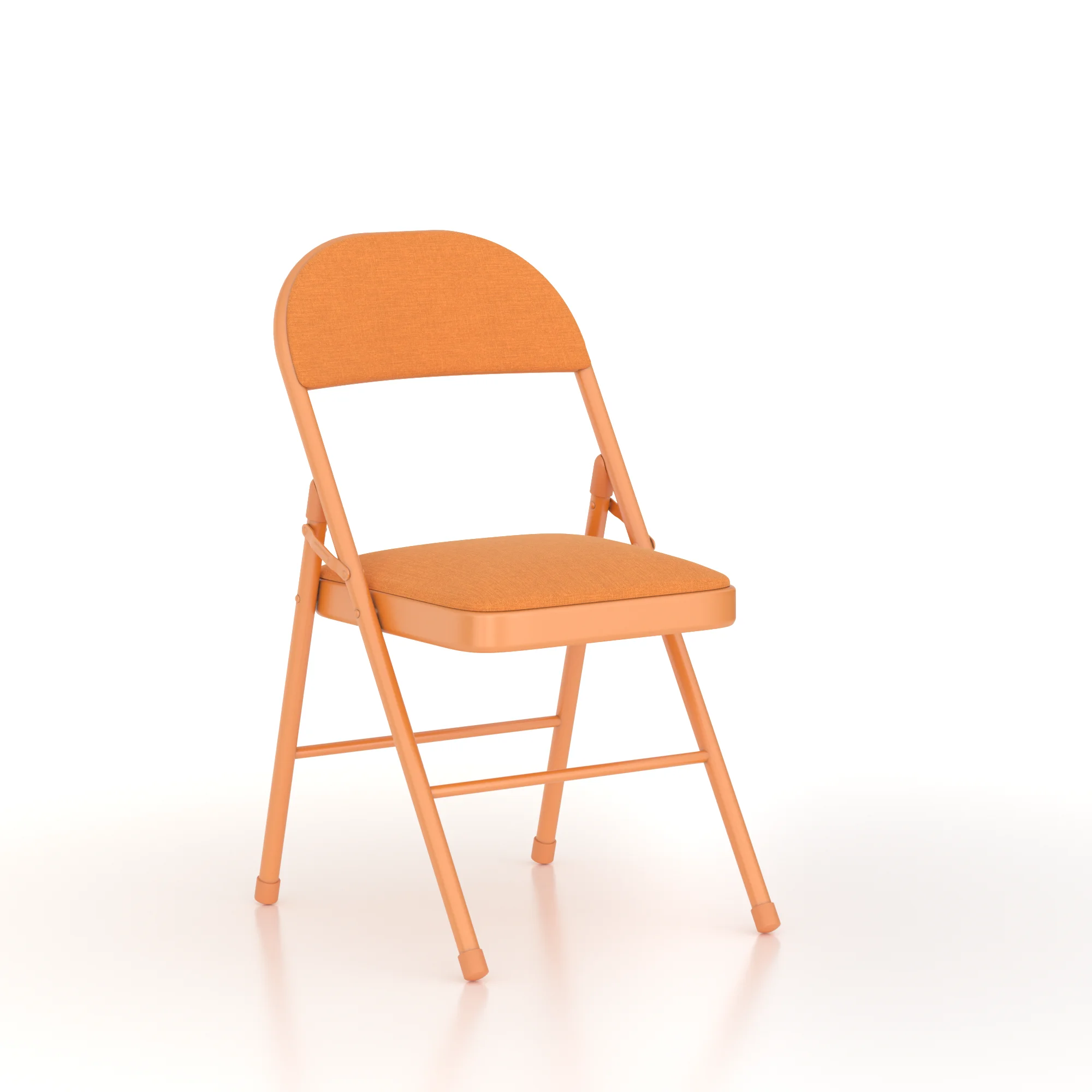 Javlergo Set of 4 Folding Chairs with Padded Cushion and Back, Fabric Upholstered Dining Chair Set with Metal Frame for Home, Office, Indoor, Outdoor Events, Orange