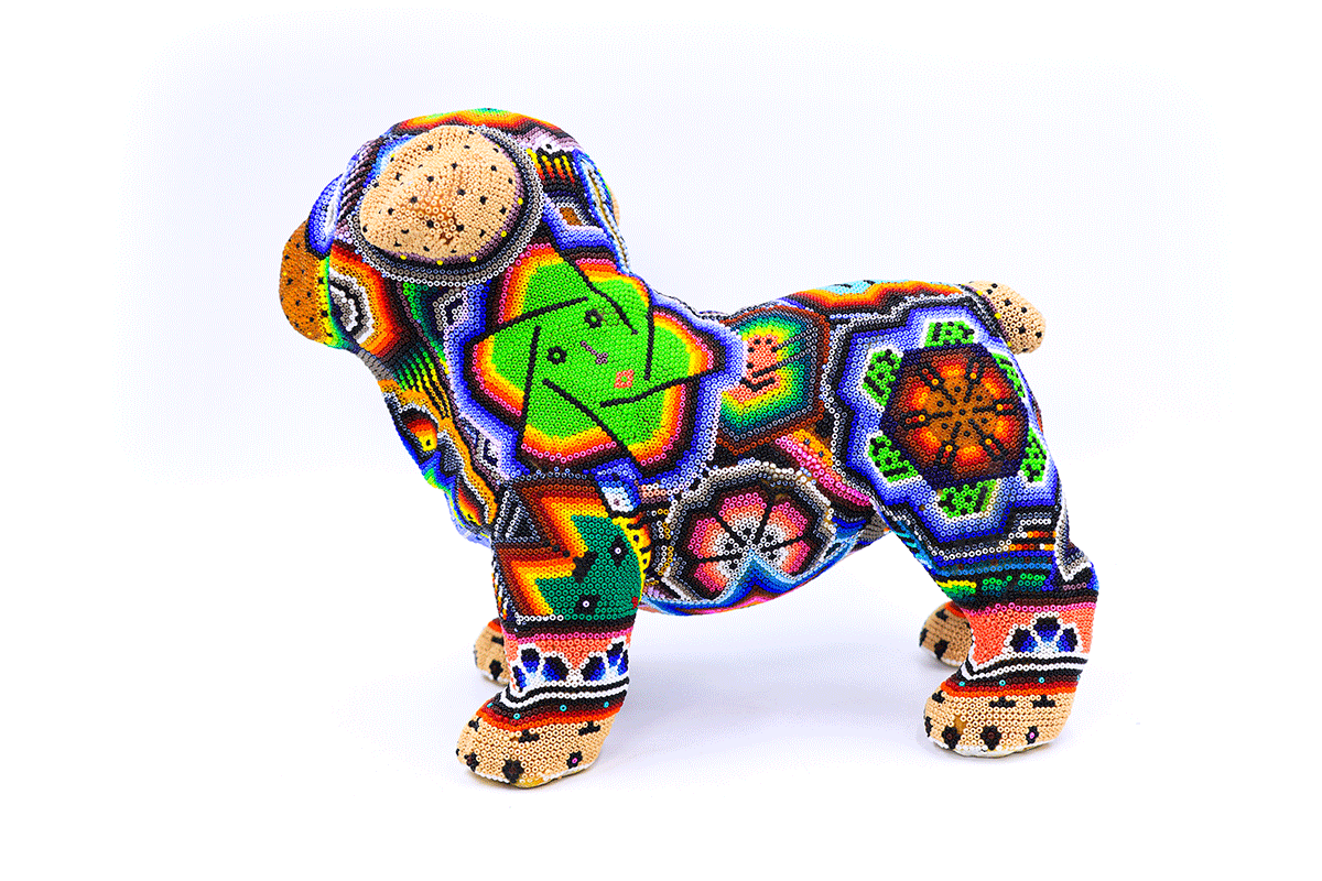 Bulldog Baby – Obra de Arte Huichol
