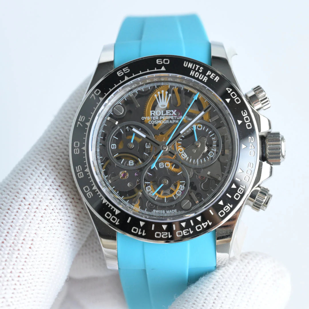 Rolex Watch Skeleton Daytona 40mm Black Blue