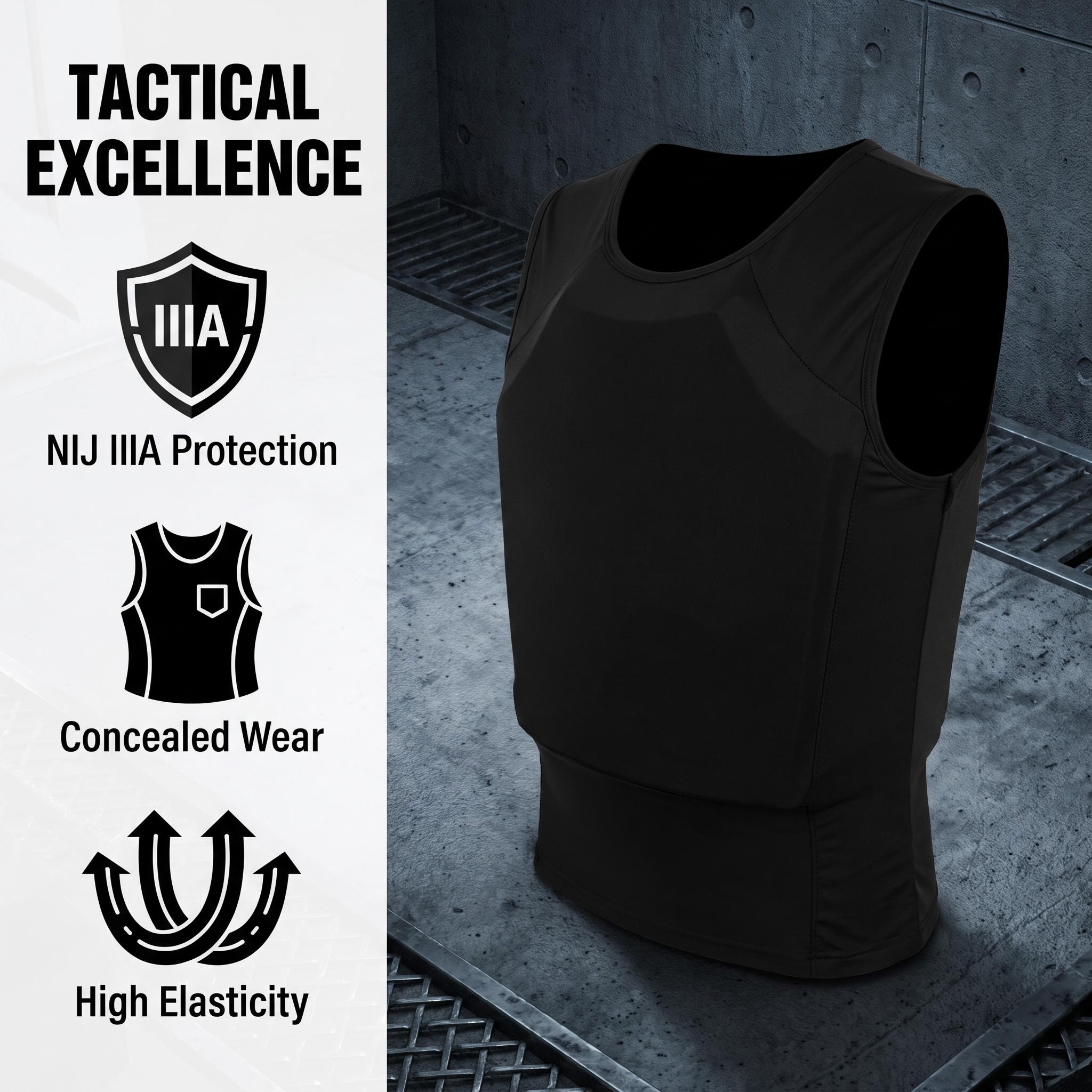 USKDTAC NIJ IIIA Concealed Tank Top Undershirt Sleeveless