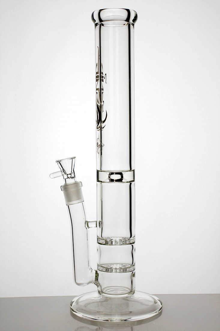 15 double flat diffuser heavy glass water bong