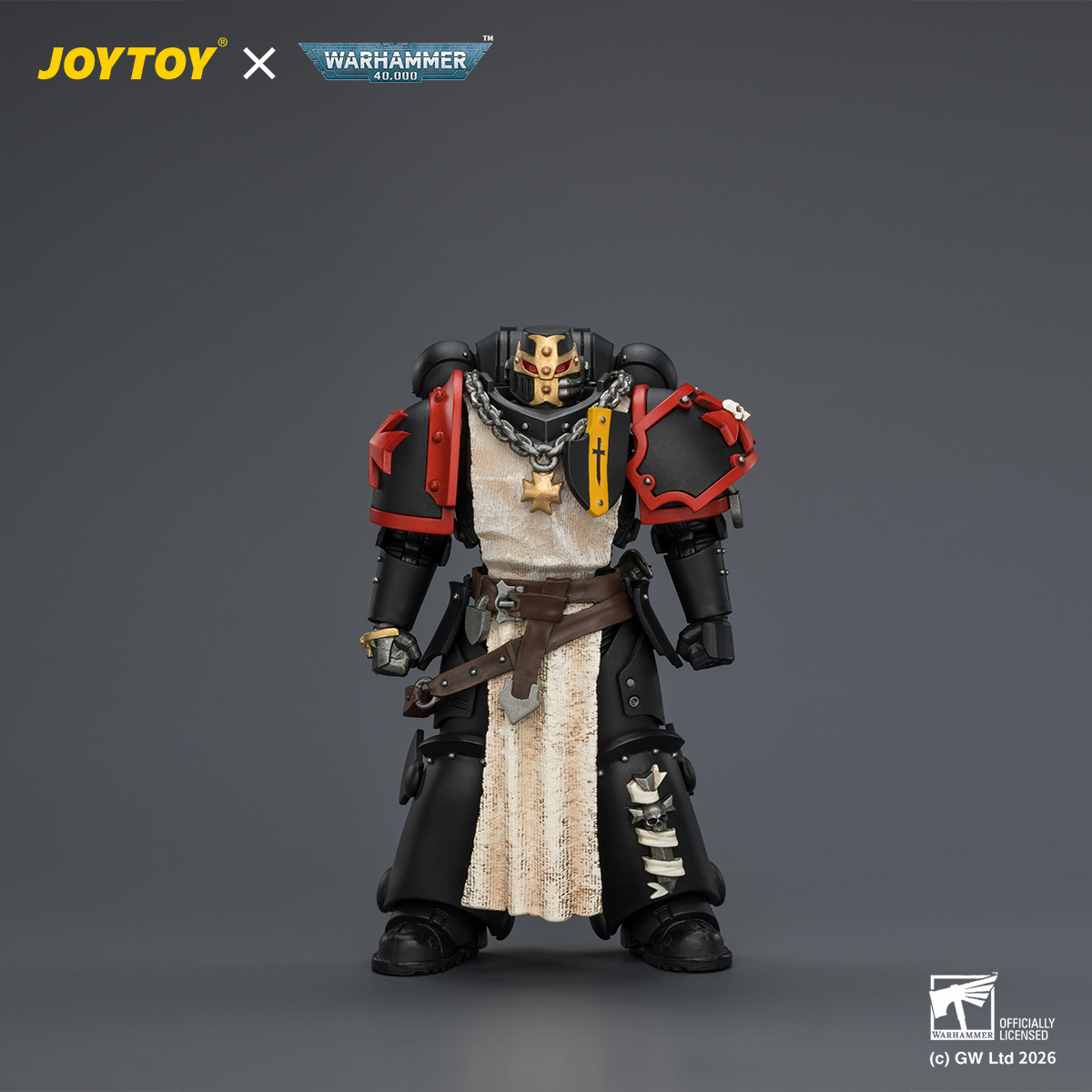 JOYTOY JT04735 Warhammer 40k 1:18 Black Templars Crusader Ancient with Power Sword and Bolt Pistol - JOYTOY WORLD