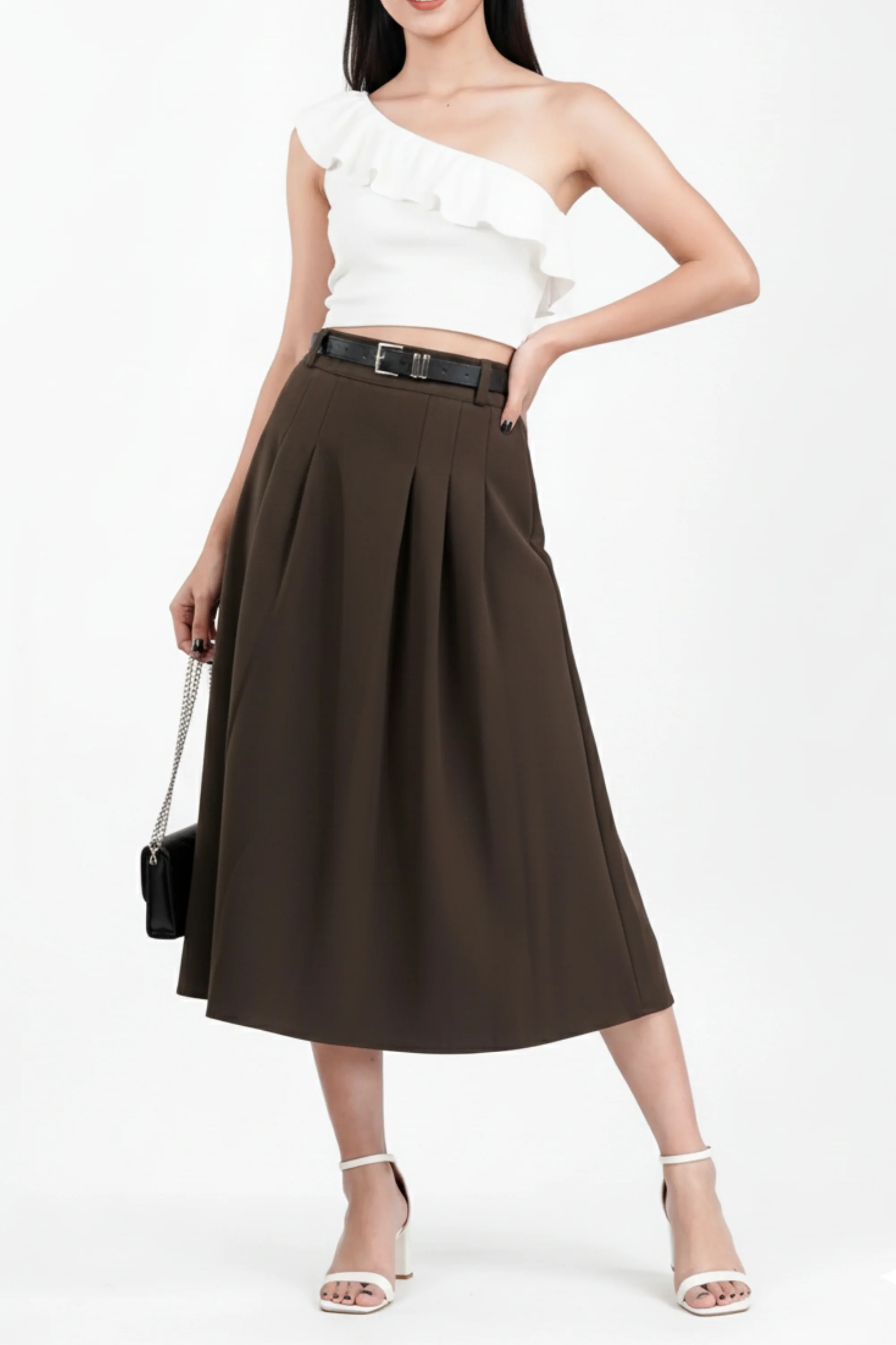 Hazel Suede Pleated Skirt