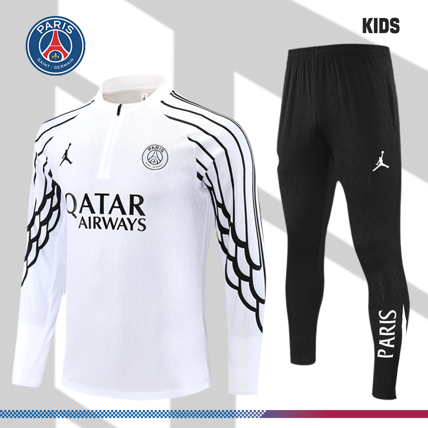 2025/2026 Paris Saint-Germain Kids Half Zip Training Clothes (Kids Kit)