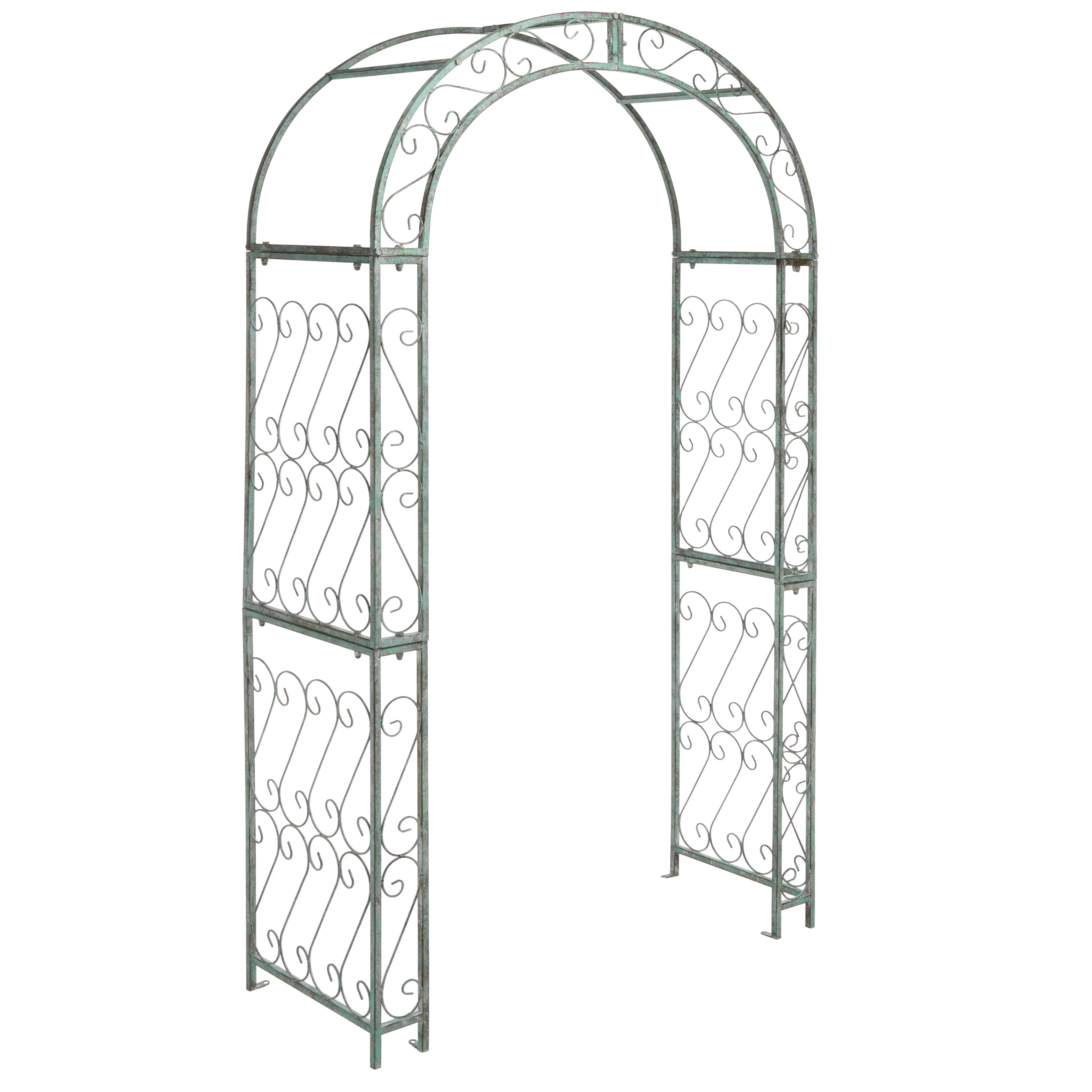 SAFAVIEH Pagan Outdoor Patio Trellis Arch, Antique Green