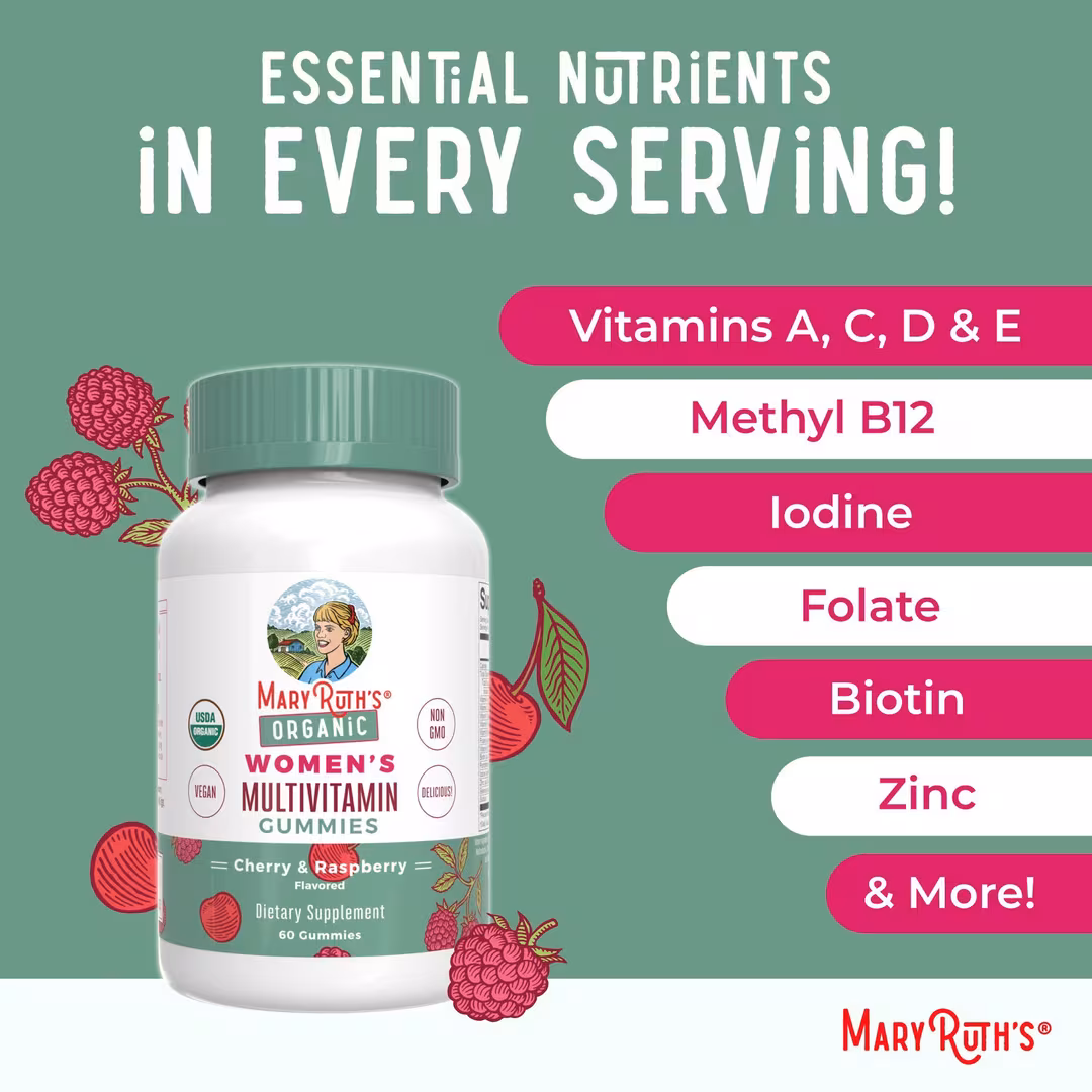 MaryRuth's  Organic Women's Multivitamin Gummies Cherry Raspberry