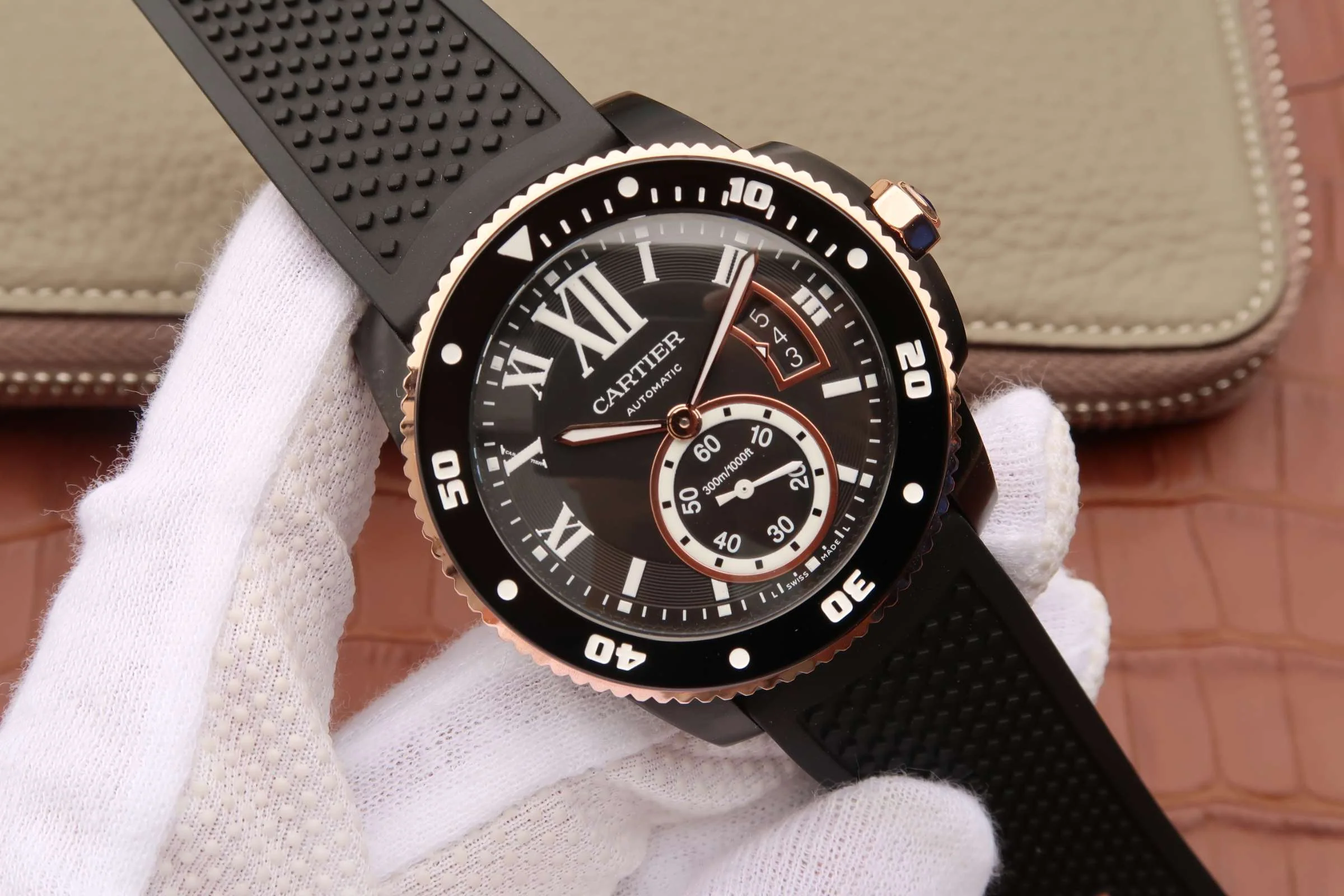 Cartier Watch CALIBRE DIVER 42 AUTOMATIC BLACK CASE BLACK DIAL