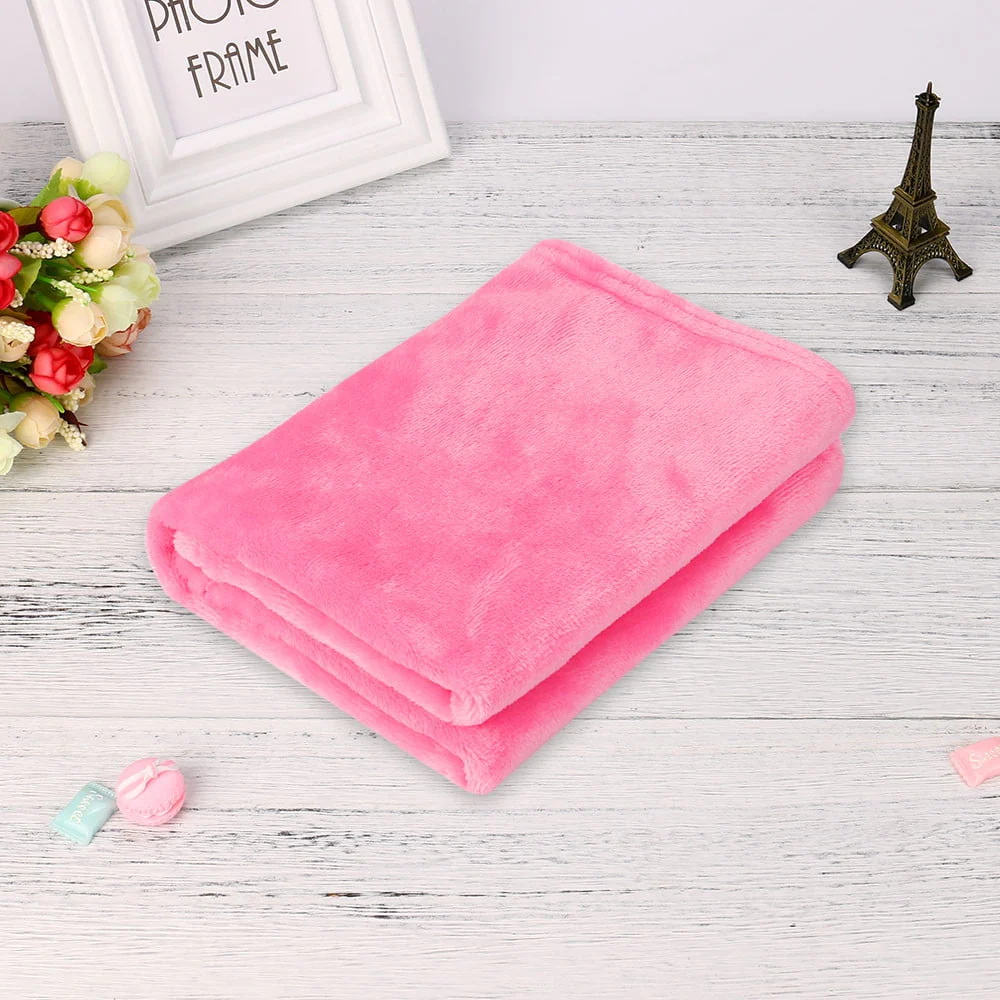 Naughtyhood Christmas Home Textiles 50X70CM Fashion Solid Soft Throw Kids Blanket Warm Coral Plaid Blankets Flannel Clearance sale
