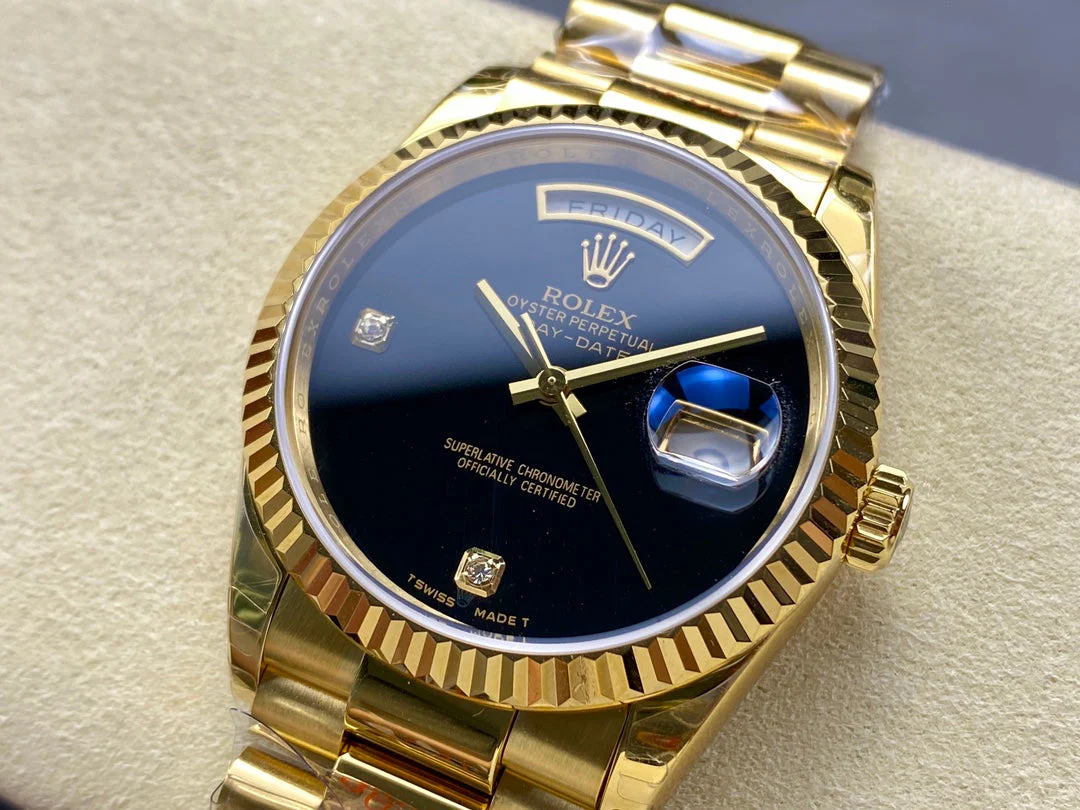 Rolex Watch Day-Date 36mm Gold Black Dial