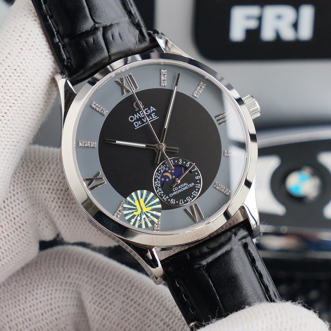 Omega Watch DEVILLE CHRONOMETER 40MM MOONPHASE GREY BLACK DIAL