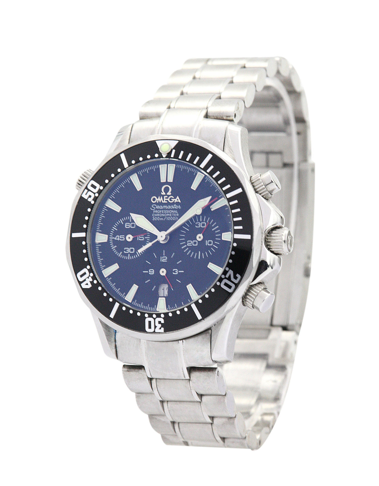 Replica Omega Speedmaster Date Blue Dial Stick Markers 38MM