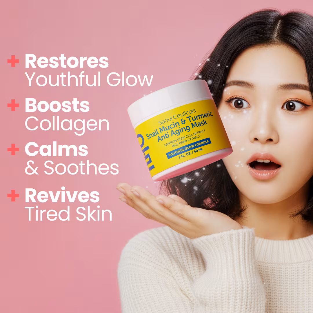 Seoul Ceuticals  Korean Skin Care Snail Mucin & Turmeric Anti Aging Mask