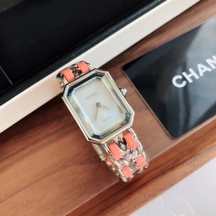 Chanel Watch PREMIERE ROCK SILVER CASE PINK LEATHER