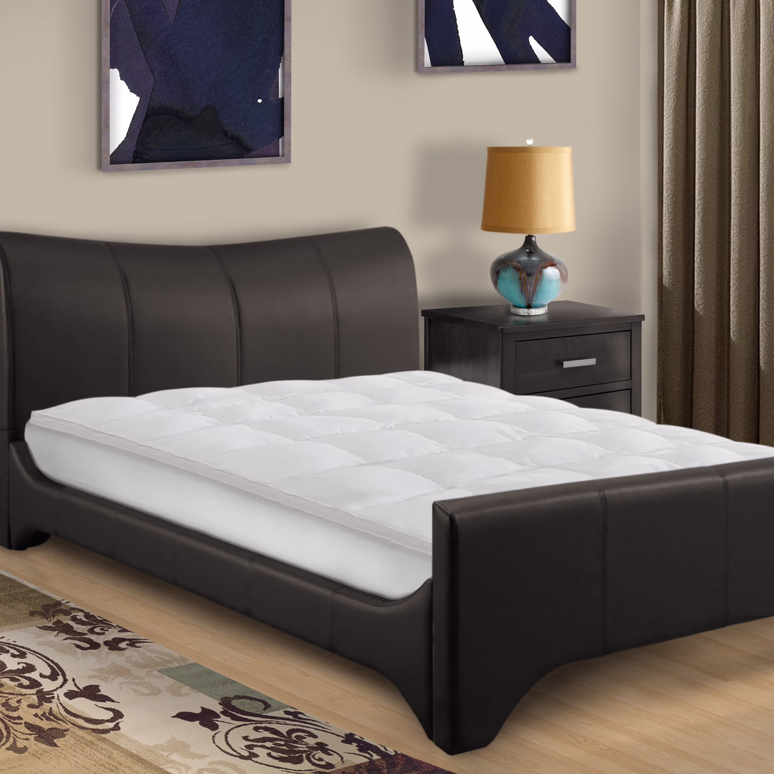 Hotel Quality Down Alternative Medium Fill Hypoallergenic Mattress Topper Twin