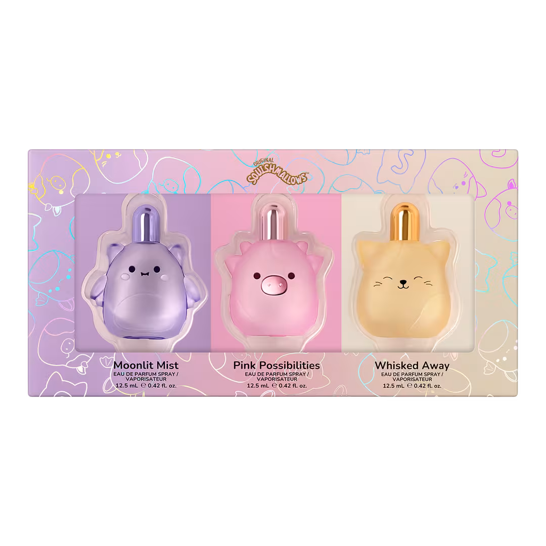 Squishmallows Fragrances  3-Piece Coffret Set with Sprayers