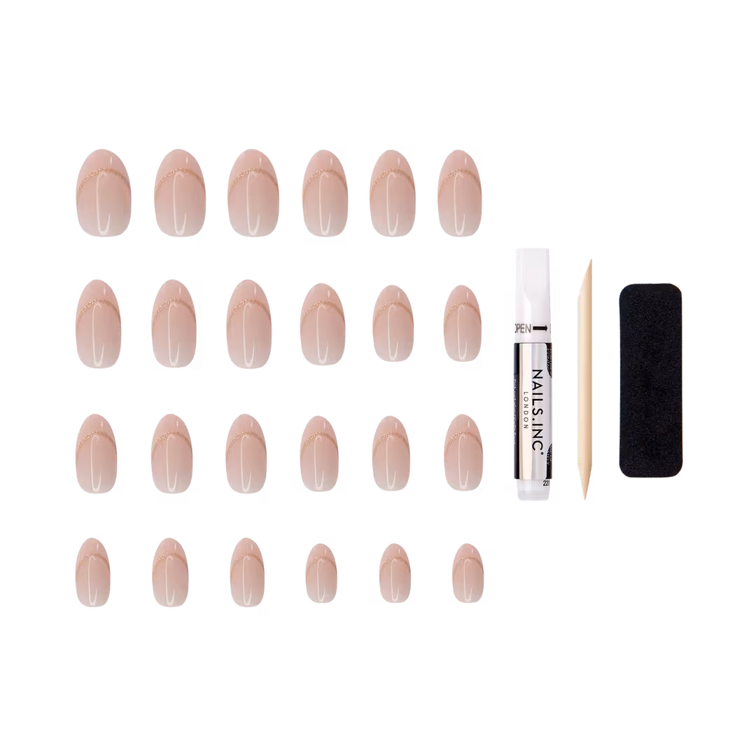Nails Inc.  NailingLife Style It Like Sabrina Gold French Tip Press-On Nails
