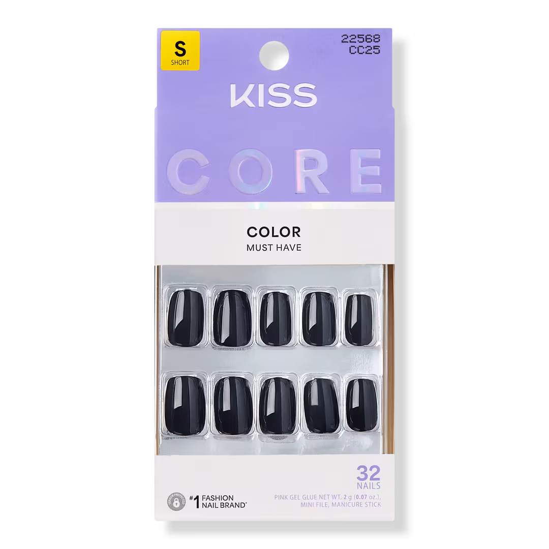 Kiss  Core Color Short Squoval Press On Nails