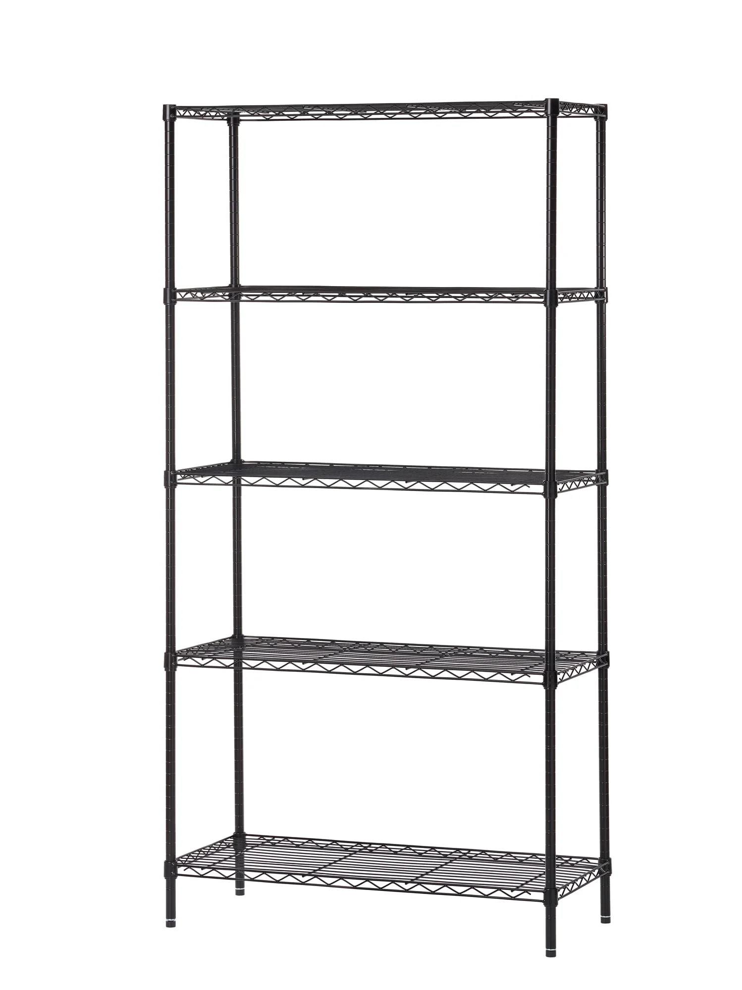 Hyper Tough Wire 5-Tier Storage Shelf Unit, 72"H x 36"W x 16"D, 1750lb Total Capacity, Black