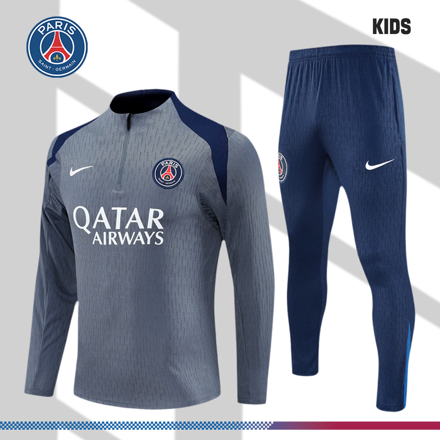 2025/2026 Paris Saint-Germain Kids Half Zip Training Clothes (Kids Kit)