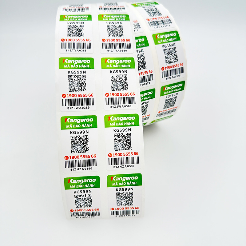 QR code stickers, unique codes for each item, variable labels, serial numbers, sequential codes, waterproof and temperature-resistant barcode labels, customizable