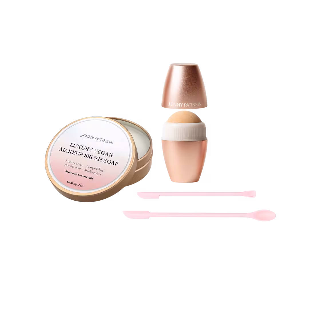 Jenny Patinkin  Little Luxuries Beauty Tool Set | Brush Cleaner, Oil Blotter & Makeup Case