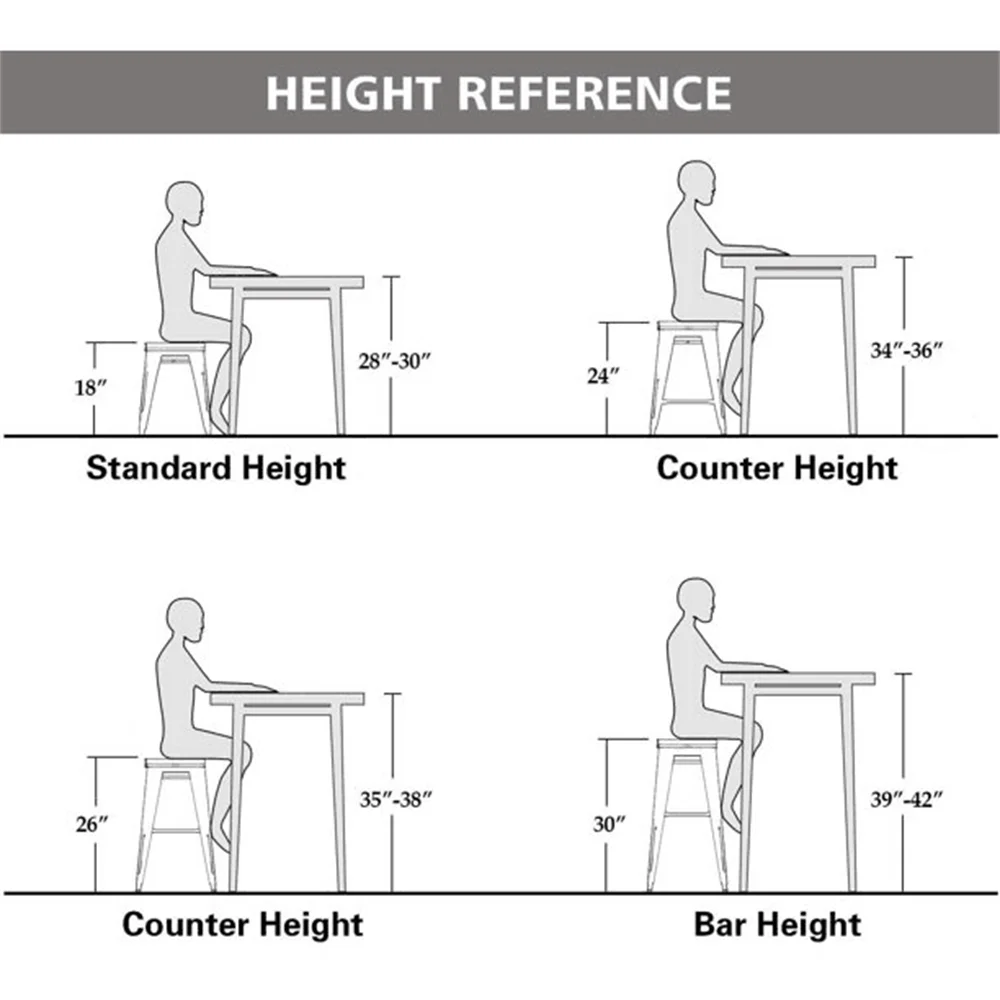 Andeworld 24" Metal Barstools Set of 4 Counter Height Bar Stools with Back (24" Seat Height, Wooden Top Low Back Matte Black)