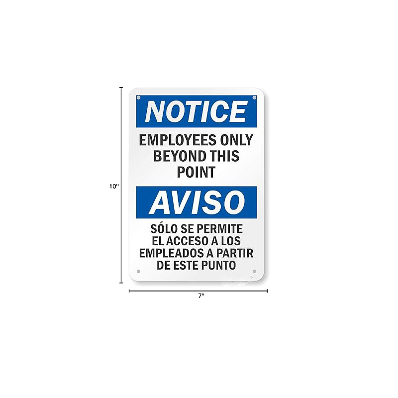 Directly supplied by cross-border manufacturers for employees, bilingual Spanish sign, aluminum reflective sign, blue