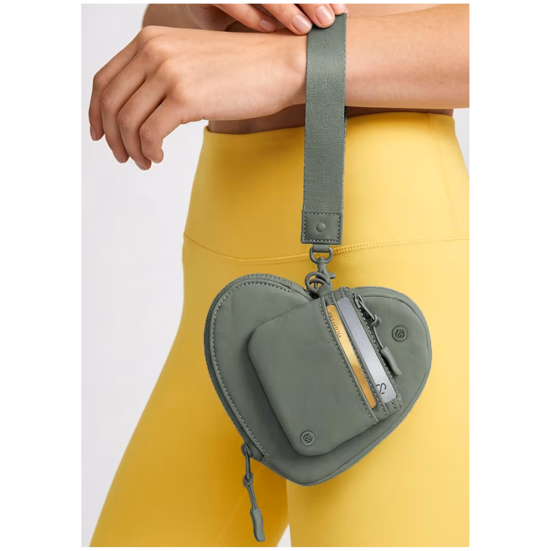 Joan & David  The Hold-All Sport Nylon 3 Piece Set Heart Zip Pouch, Card Case & Lanyard Key Chain