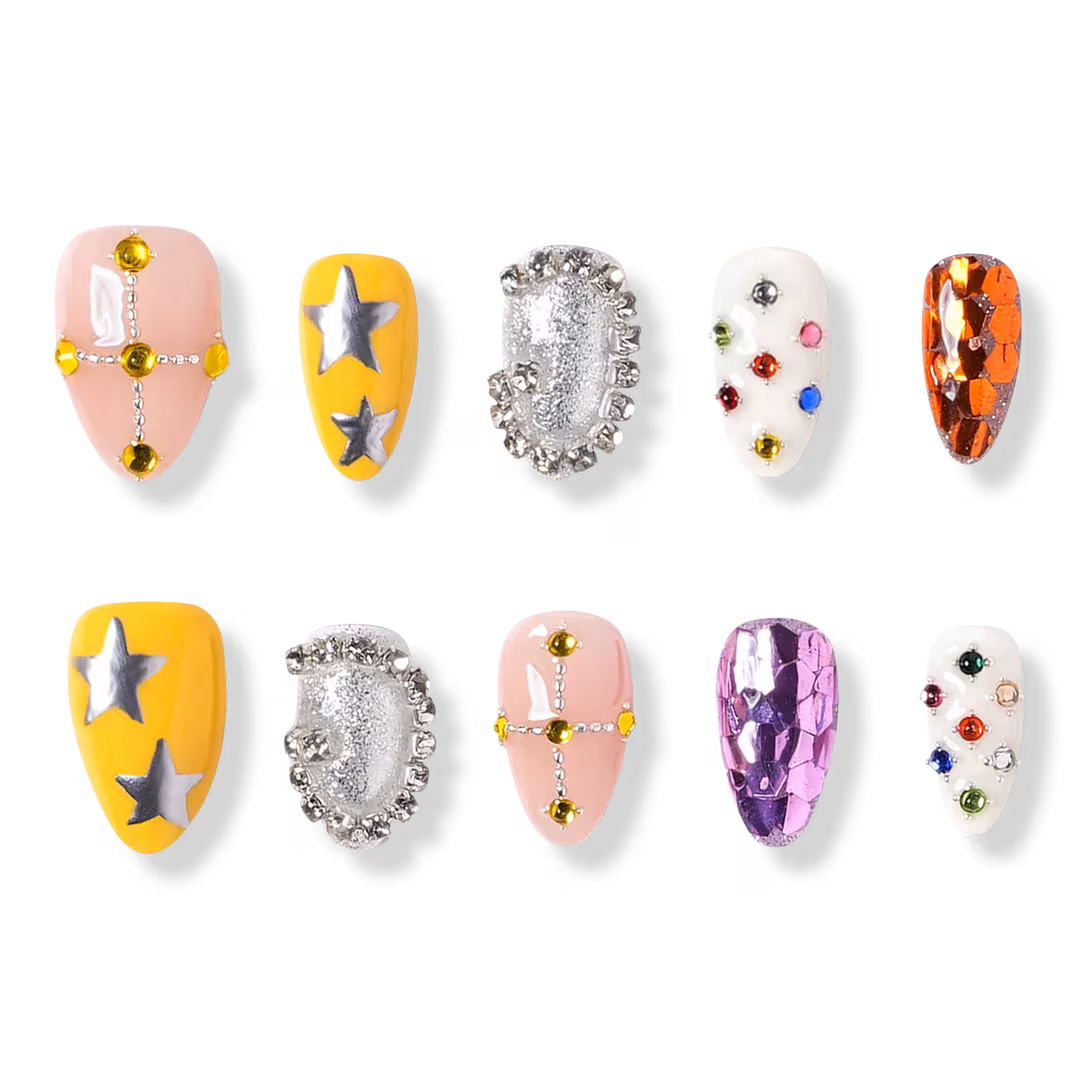 3H Nails  New Orleans - Medium Almond Press-On Nails