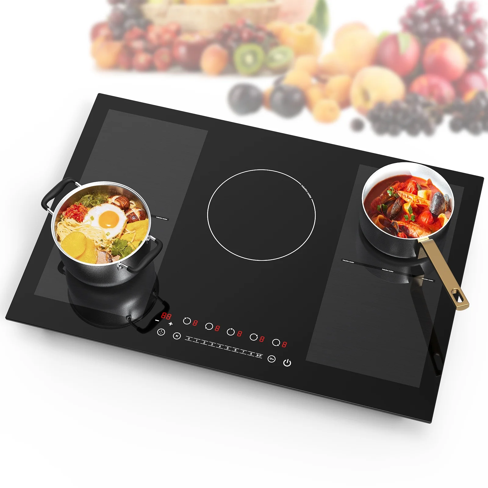 VBGK Induction Cooktop 30 inch 5 Burner Electric Hot Plate for Cooking Electric Induction Cooktop 240v, 99 Minutes Timer and Auto Shutdown Induction Burner,Child Lock