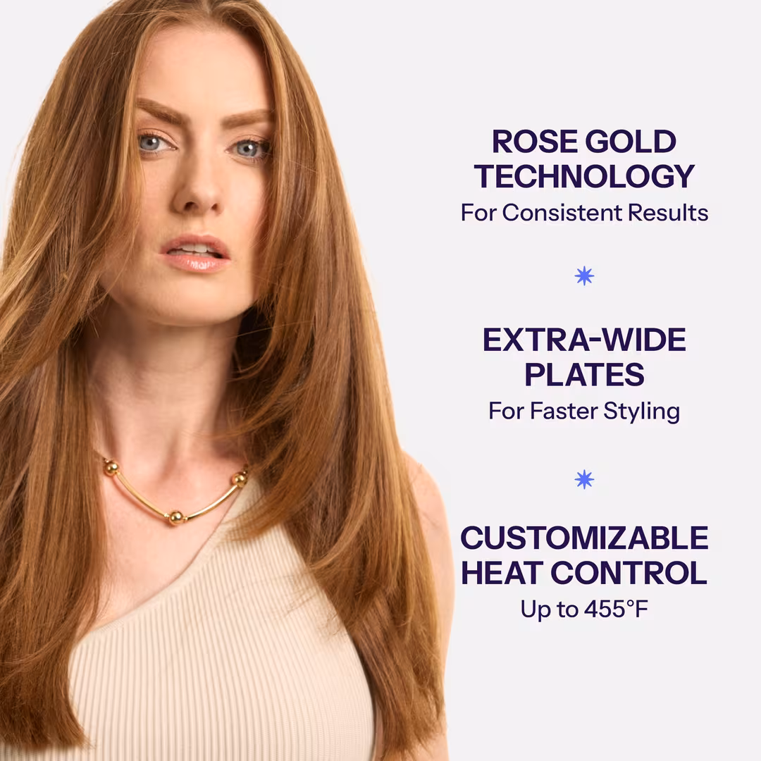 Hot Tools  Professional Rose Gold 1-1/2'' Extra Long Flat Iron