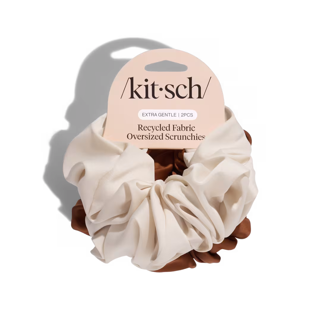 Kitsch  Recycled Fabric Oversized Scrunchies 2pc Set