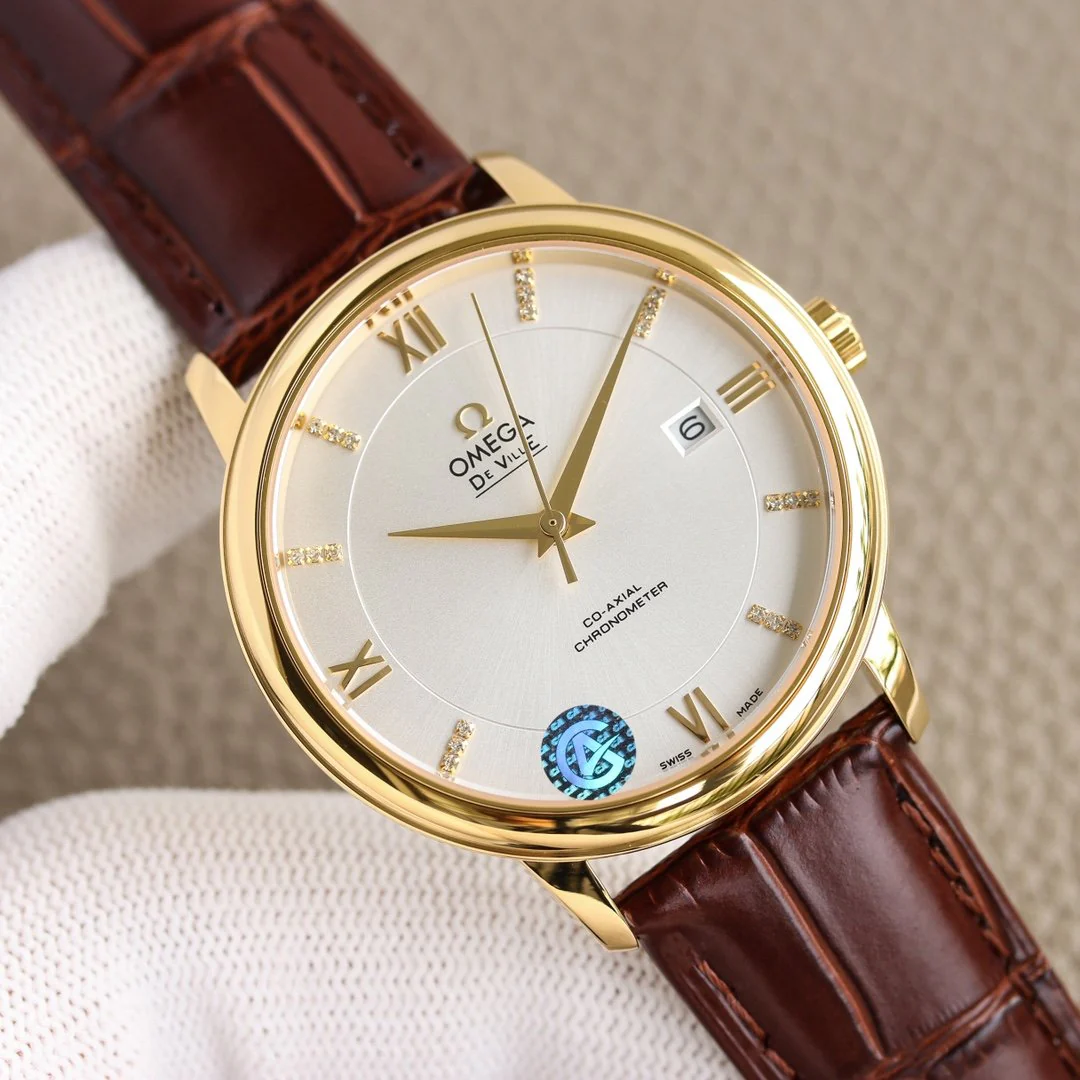 Omega Watch DE VILLE PRESTIGE 39.5 GOLD CASE WHITE DIAL