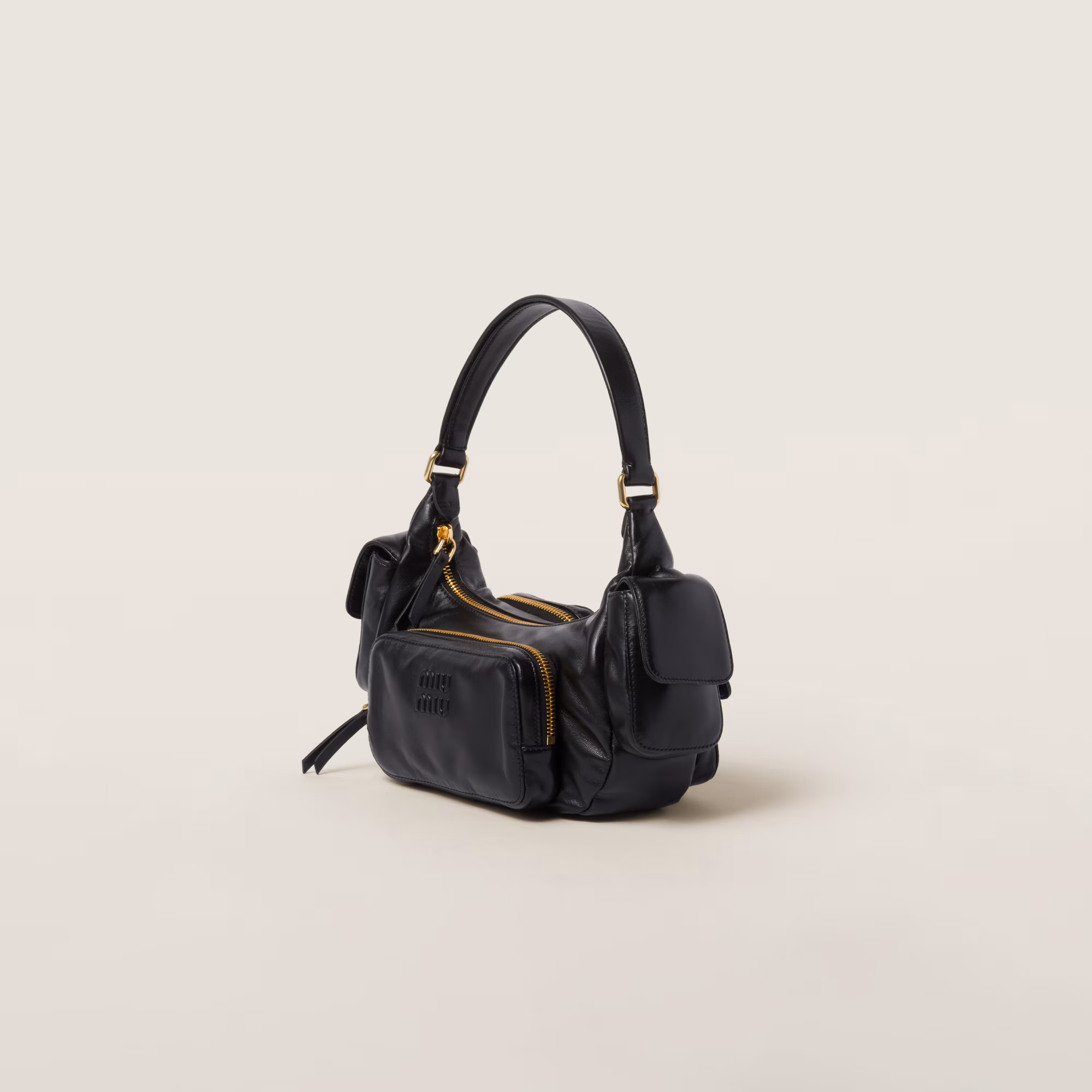 Nappa leather Pocket bag Black