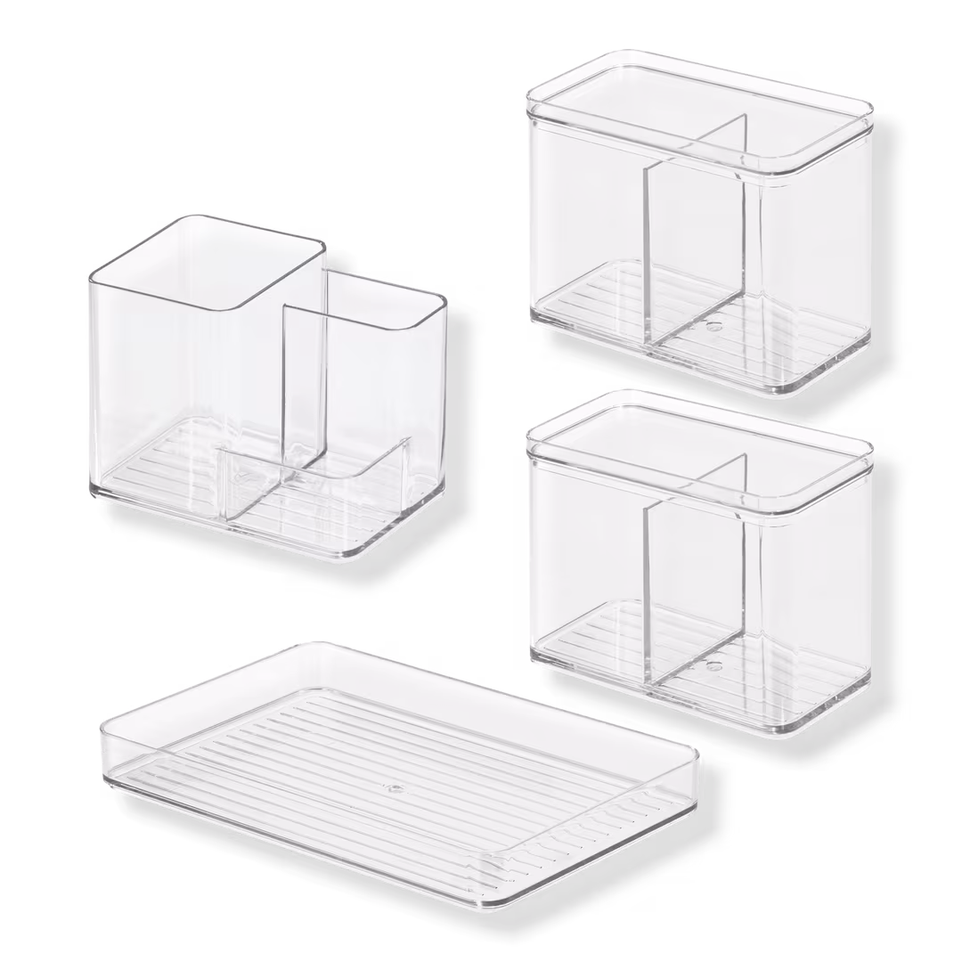 iDesign  Plastic Makeup Organizer Set for Countertops and Drawers