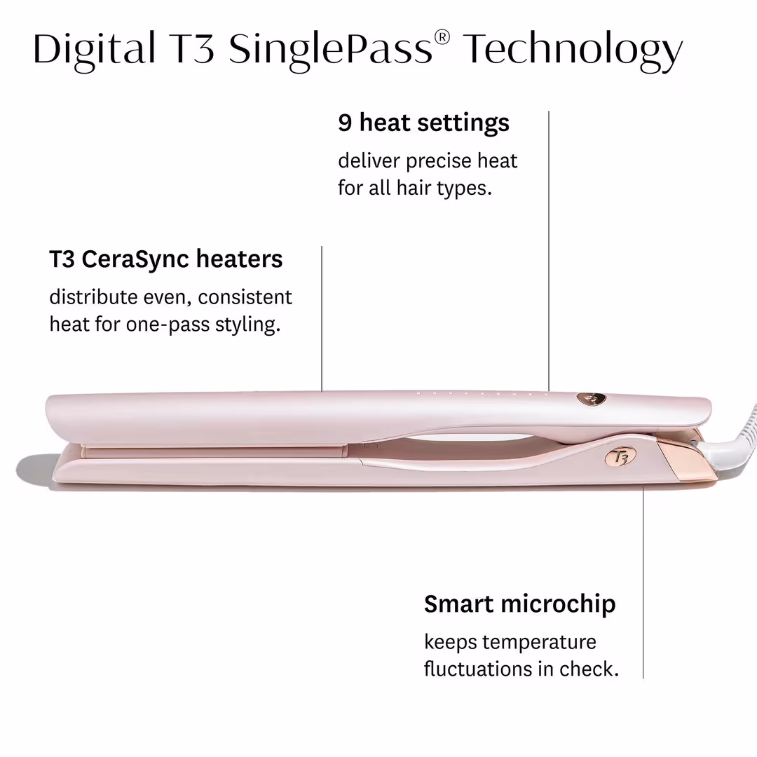T3  SinglePass Smooth X Professional Flat Iron with Extra-Long Plates