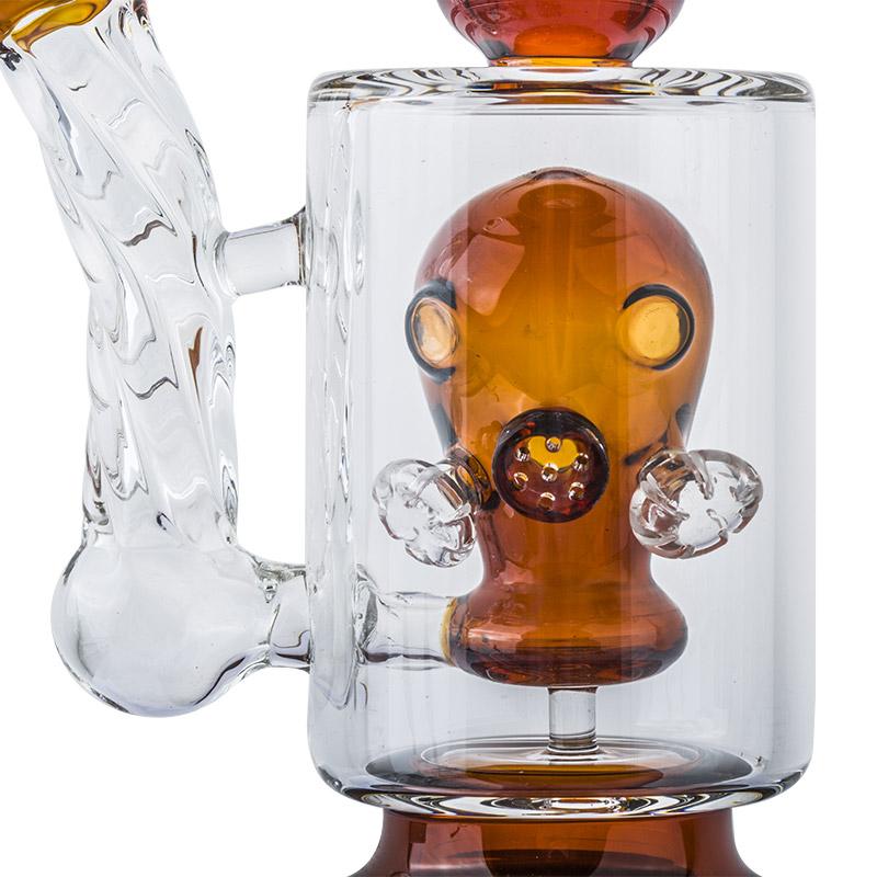 10.2 Orange Gas Mask Perc Dab Rig
