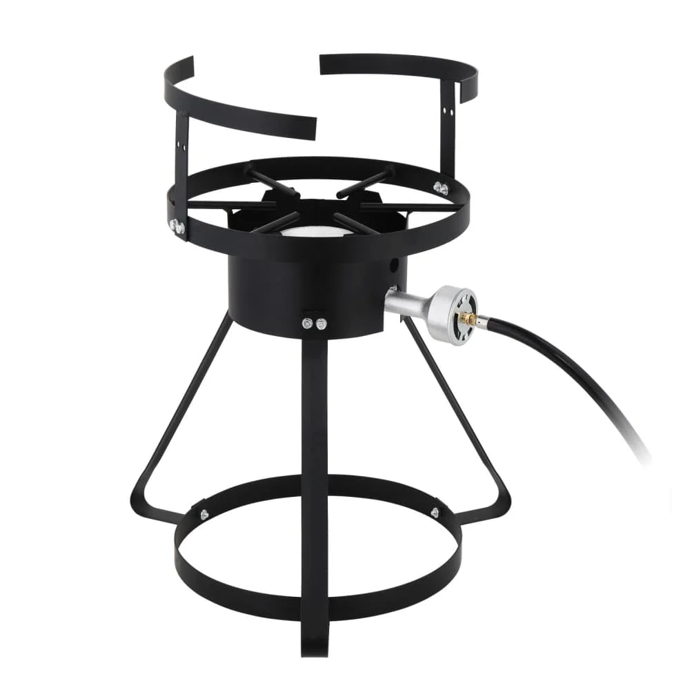 Hassch 30QT Aluminum Turkey Deep Fryer Pot, Seafood Crawfish Boiler Steamer Pot with 55,000 BTU Propane Gas Burner Stand for Outdoor Cooking, Silver