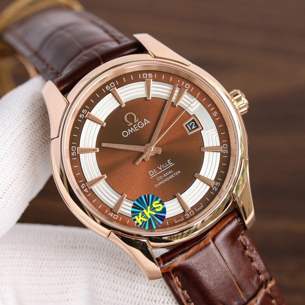 Cartier Watch DE VILLE HOUR VISION 41MM ROSE GOLD CASE LEATHER STRAP