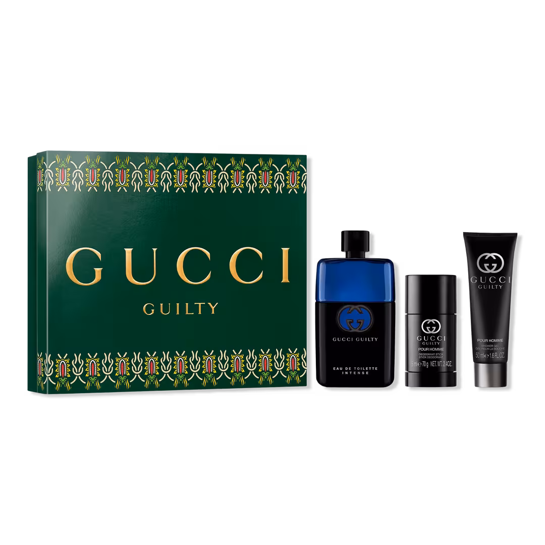 Gucci  Guilty Pour Homme Eau de Toilette Intense, Shower Gel and Deodorant 3-Piece Gift Set