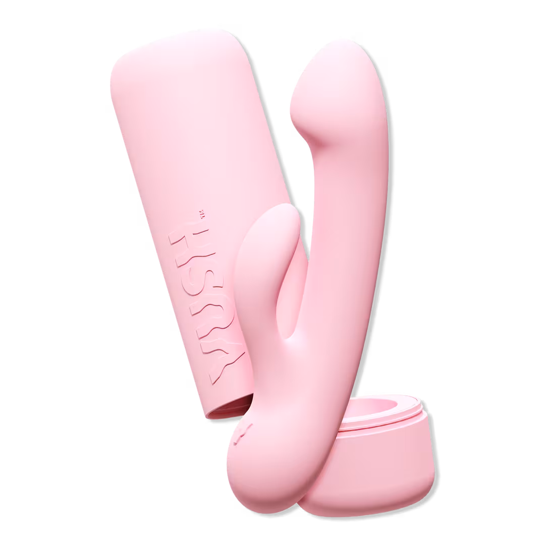 VUSH  Glow - Compact + Rechargeable Pink Rabbit Vibrator with Travel Case