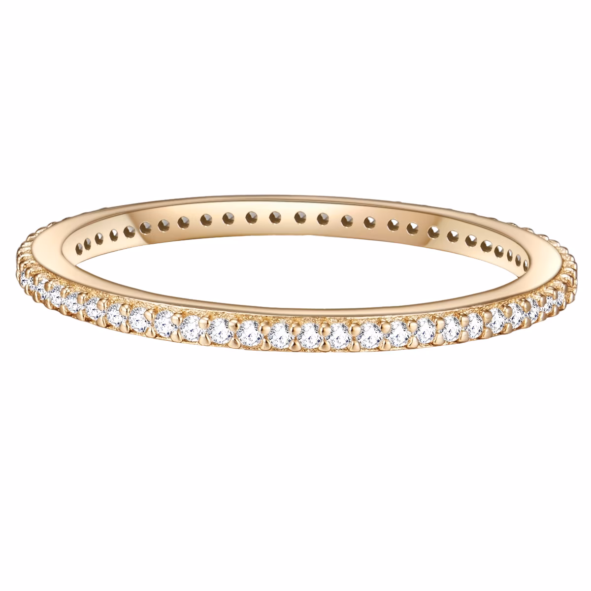 Ring aus Sterling Silber in gelbgold mit Zirkonia