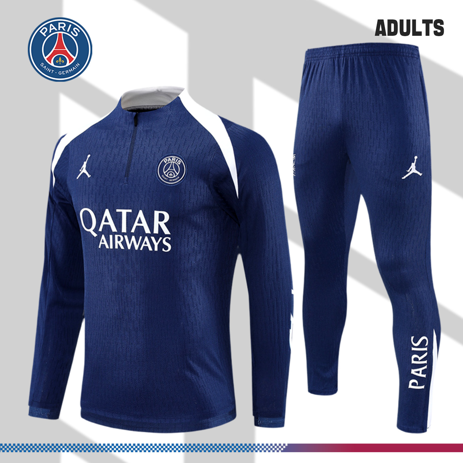 2025/2026 Paris Saint-Germain Half-Zip Tracksuit (Adult Kit)