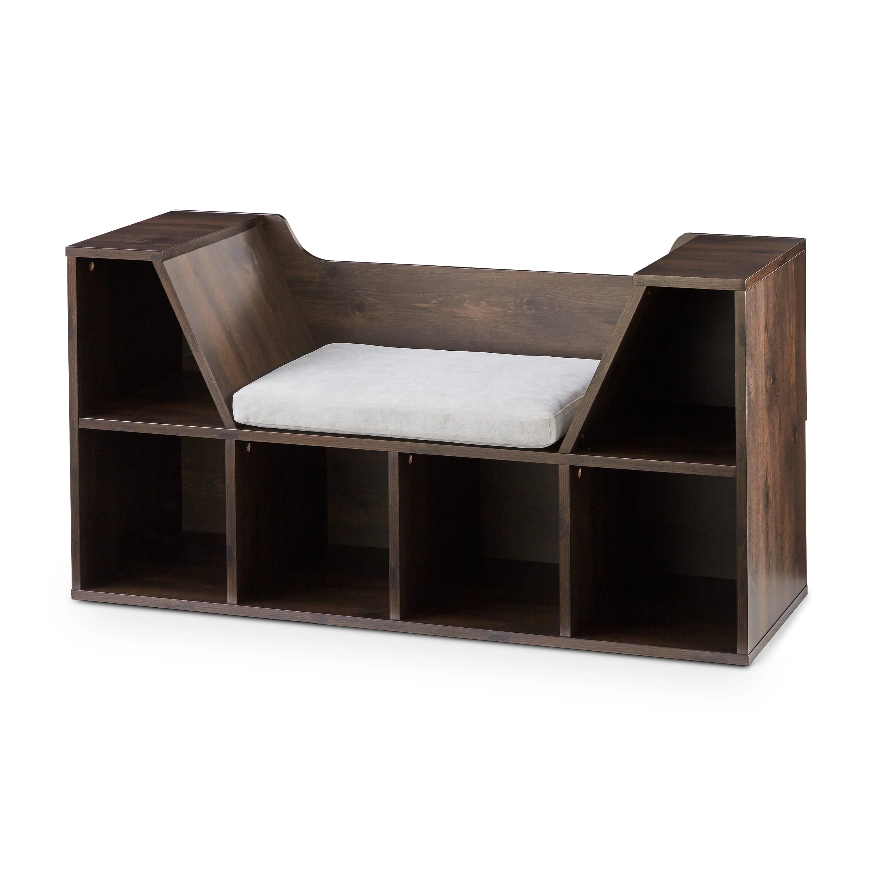 Your Zone Kids Reading Nook and Storage Bookcase, Dark Chestnut