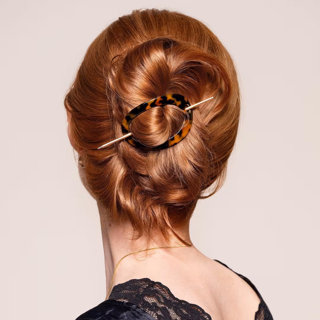 The Hair Edit  Editorial Hoop & Pin Tortoise Barrette