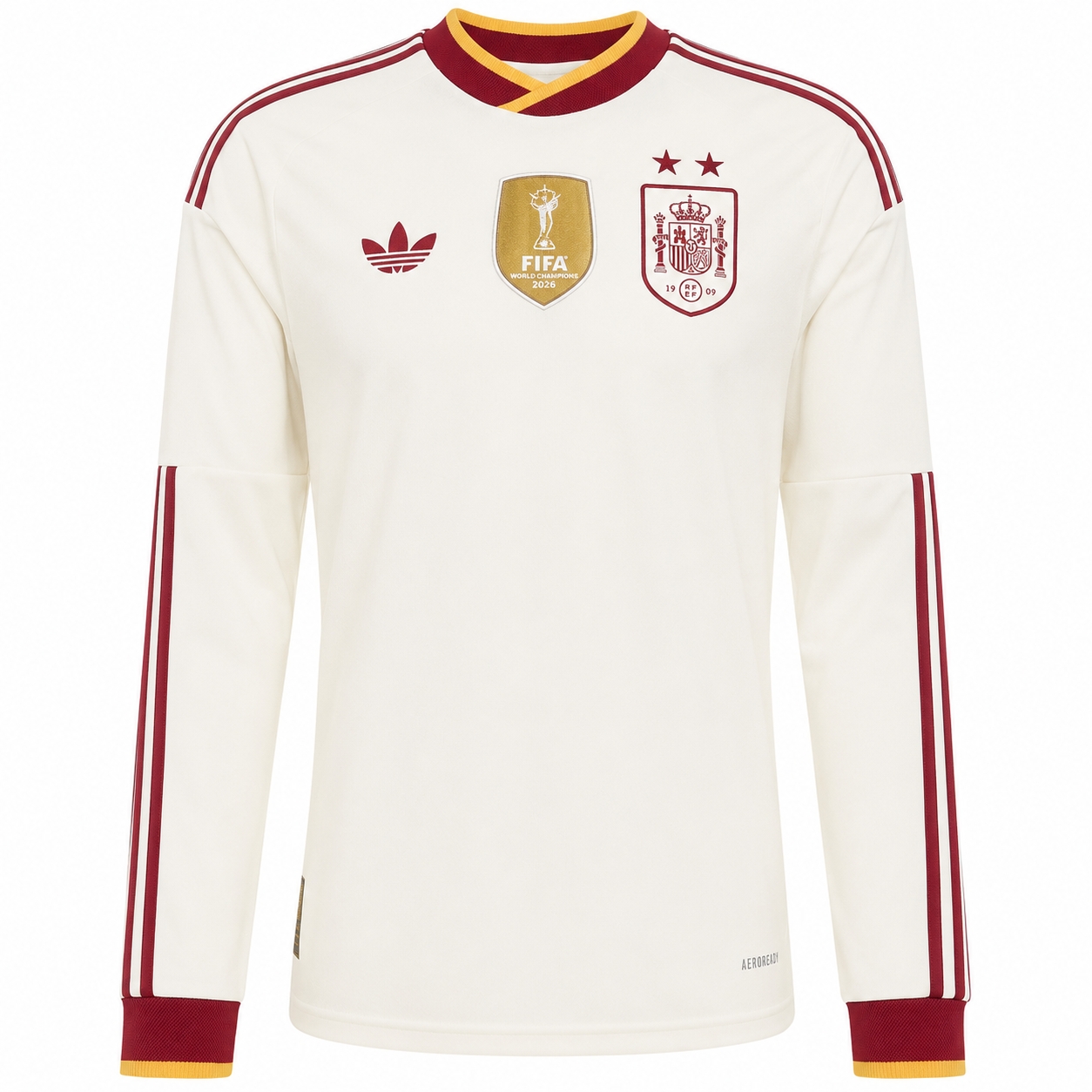 Spain Away Long Sleeve Jersey World Cup 2026 (Two stars)