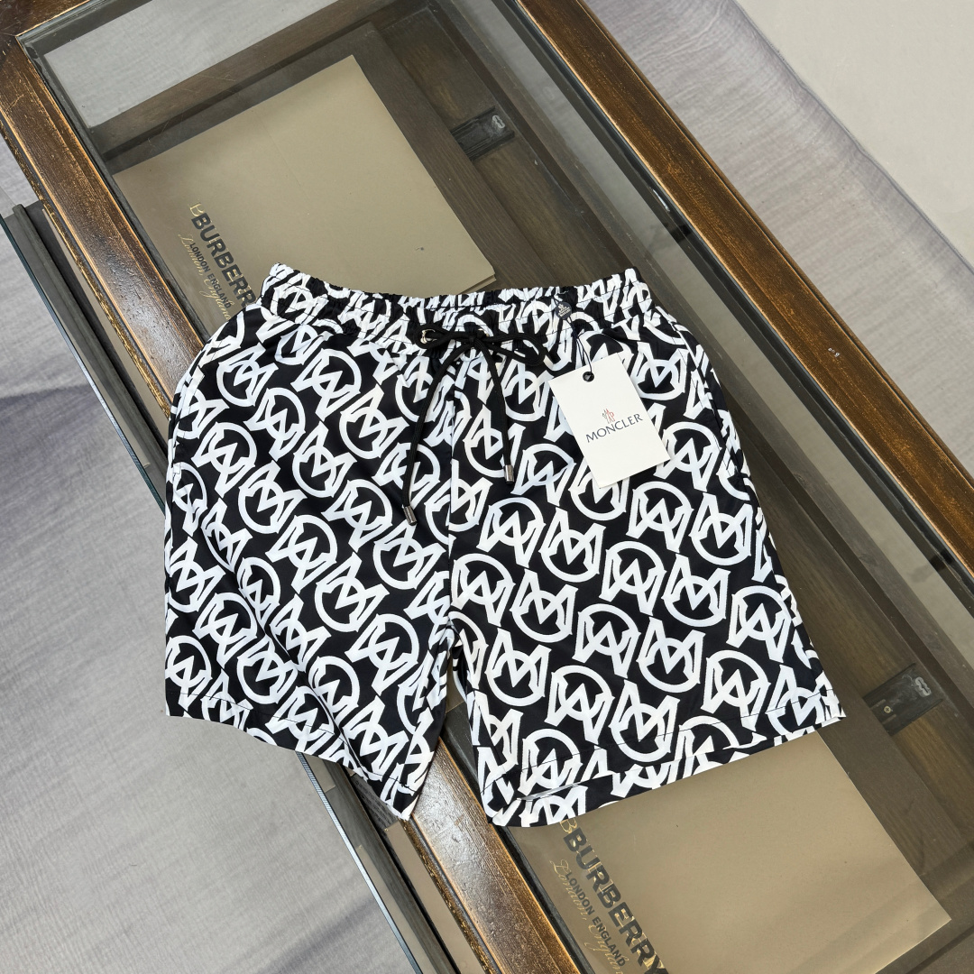 Moncler Style All-Over Geometric Monogram Shorts