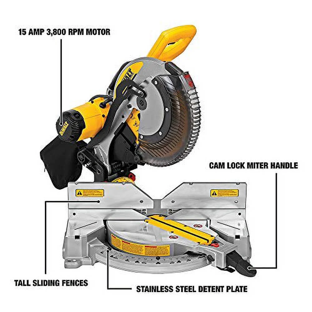 DEWALT 308351915 12 in. 15 Amp Compound Double Bevel Miter Saw