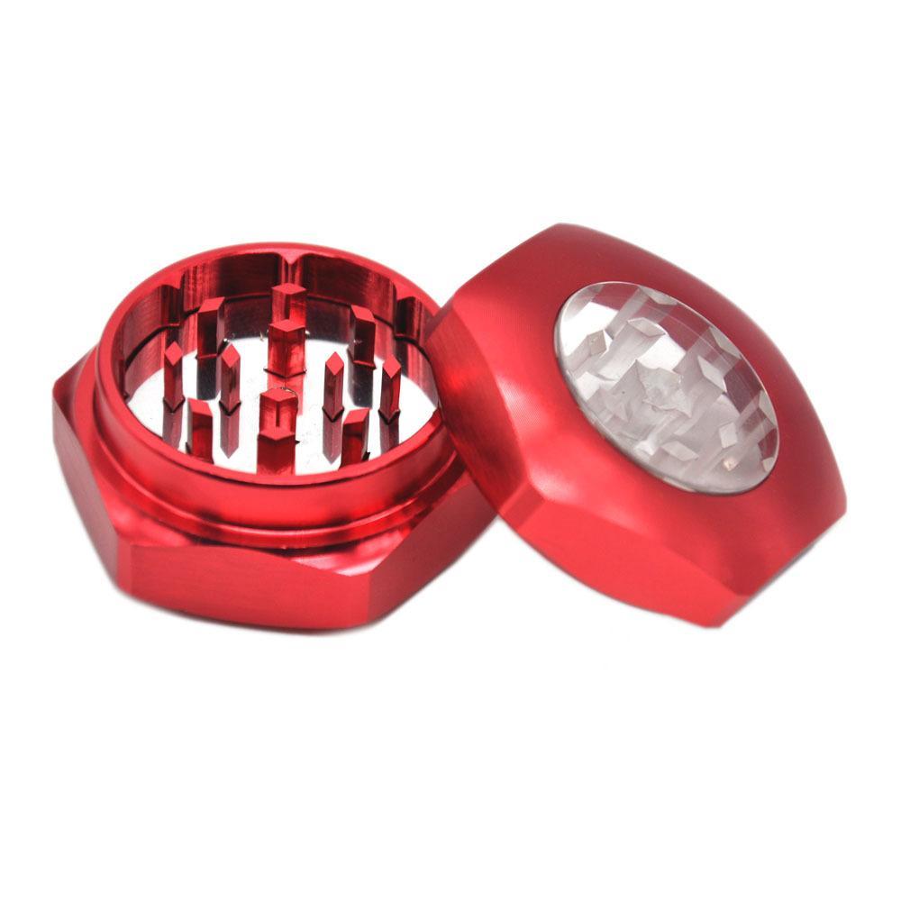 Hexagon Novelty Herb Grinder 2 Layer 50MM (4 Color)