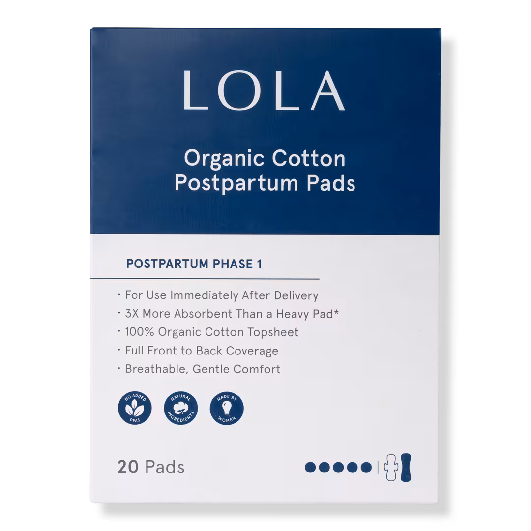 LOLA  Organic Cotton Postpartum Pads Phase 1